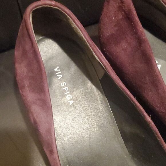 VIA SPIGA Eggplant Suede Heels - Size 8.5 - Picture 6 of 7